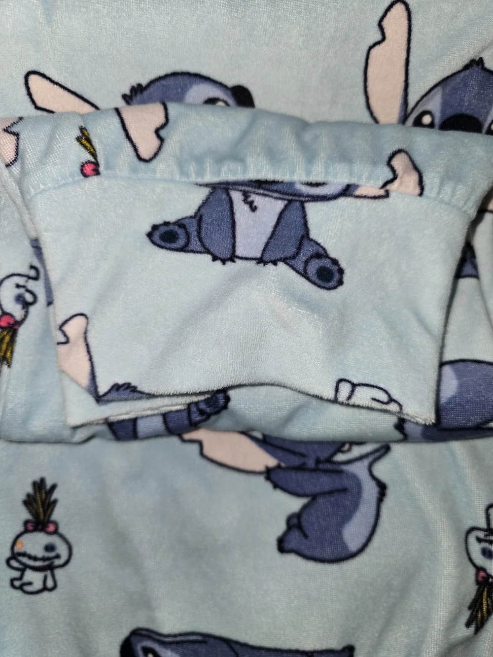 Disney Light Blue Stitch Print Adult Pajama Set - Picture 6 of 6